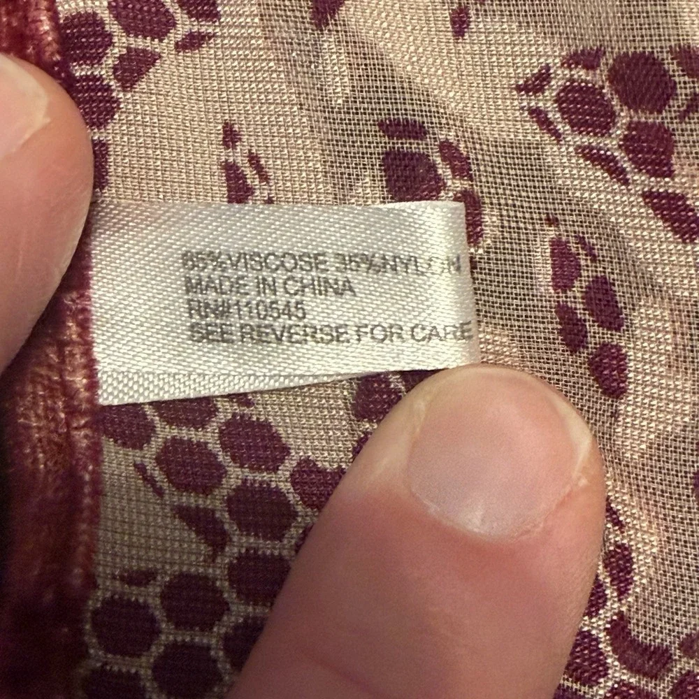 Reversible Floral scarf  Burgundy/Beige Viscose Nylon Dry Clean Only
